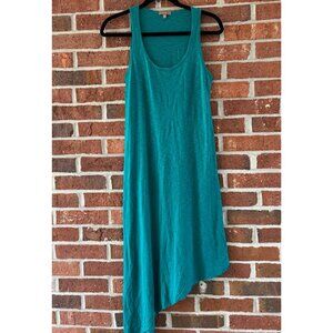 Lilla P Teal Pima Cotton Modal Asymmetrical Tank Dress | Size XS